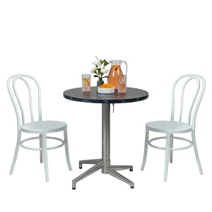 Ciro70cmRound BK AlessioBaseSS Brigitte White Chairforce