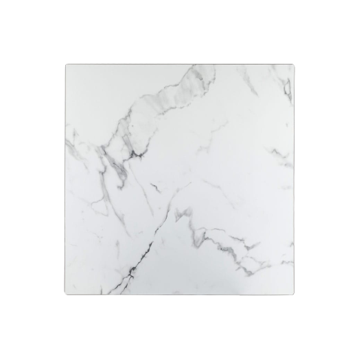 Square Diego Composite High Pressed Laminate Table Tops, White Marble