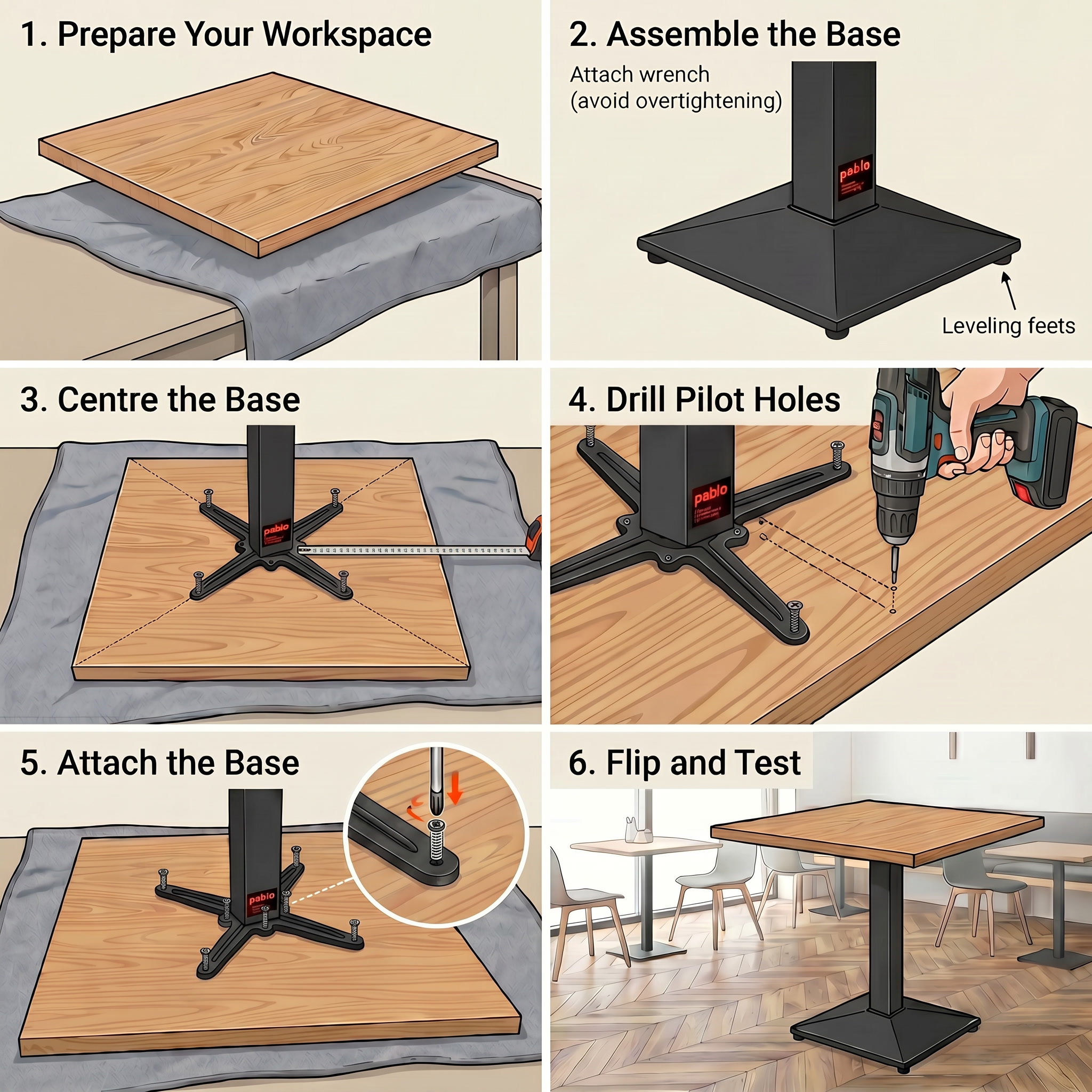 nano banana 2 image 5 need to have the style of table top and table base install with it being 0